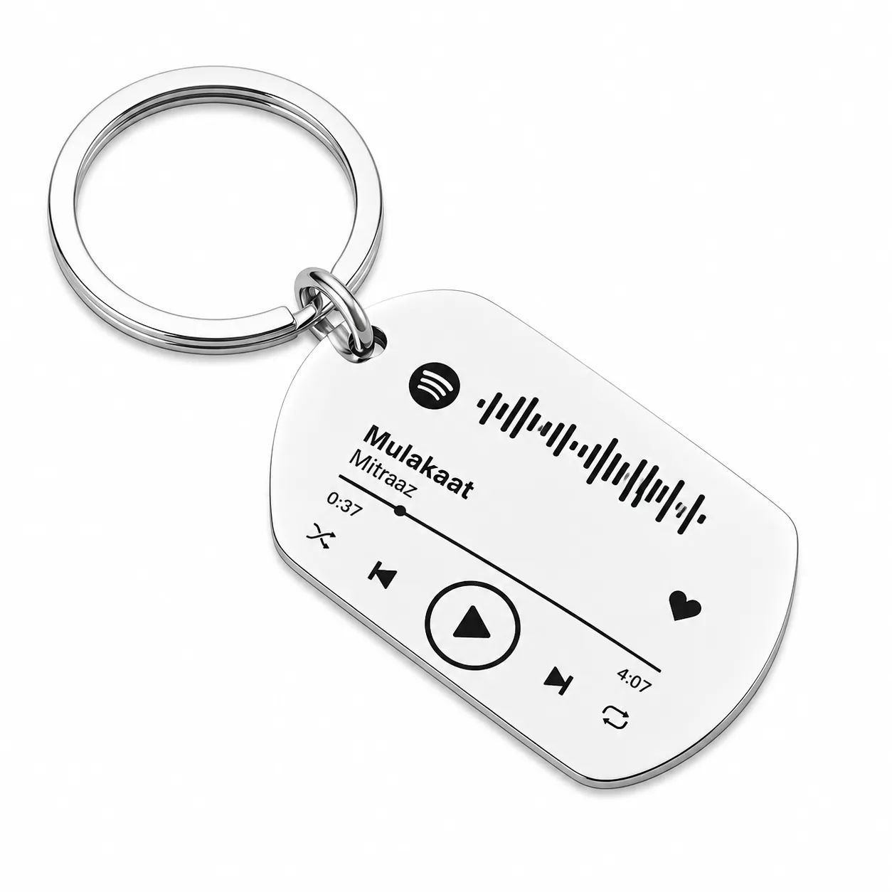 Silver Music Code Keychain