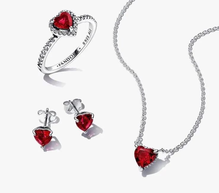 Authentic Pandora Passionate Red Heart Set