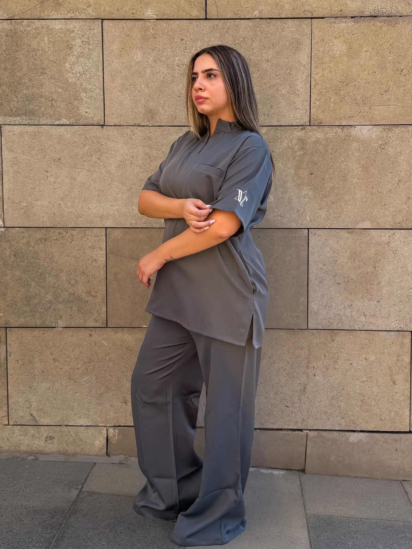 Gray Supreme Flare Scrub