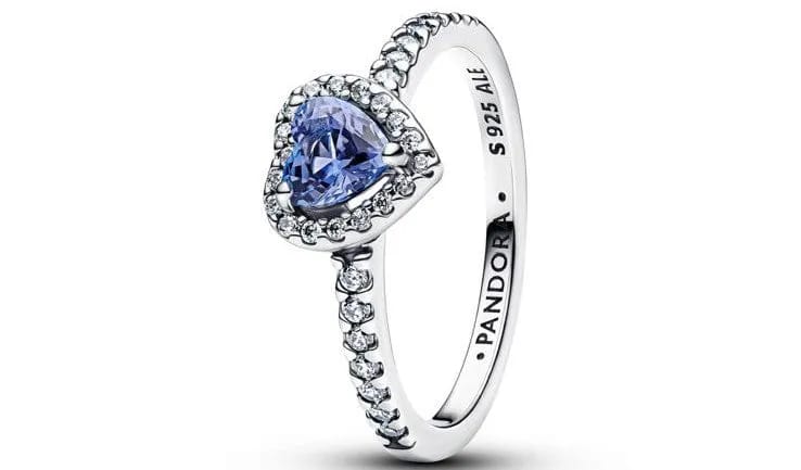 Authentic Pandora Sparkling Blue Heart Ring