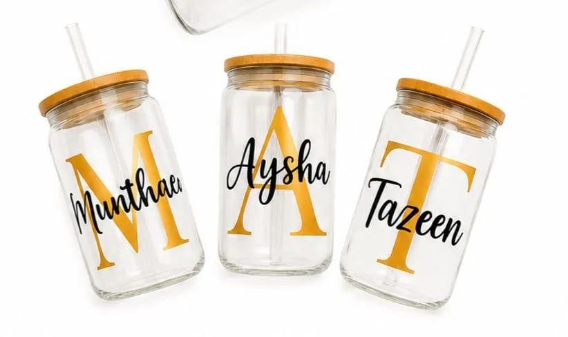 The Personalized Monogram Glassware Gift Set