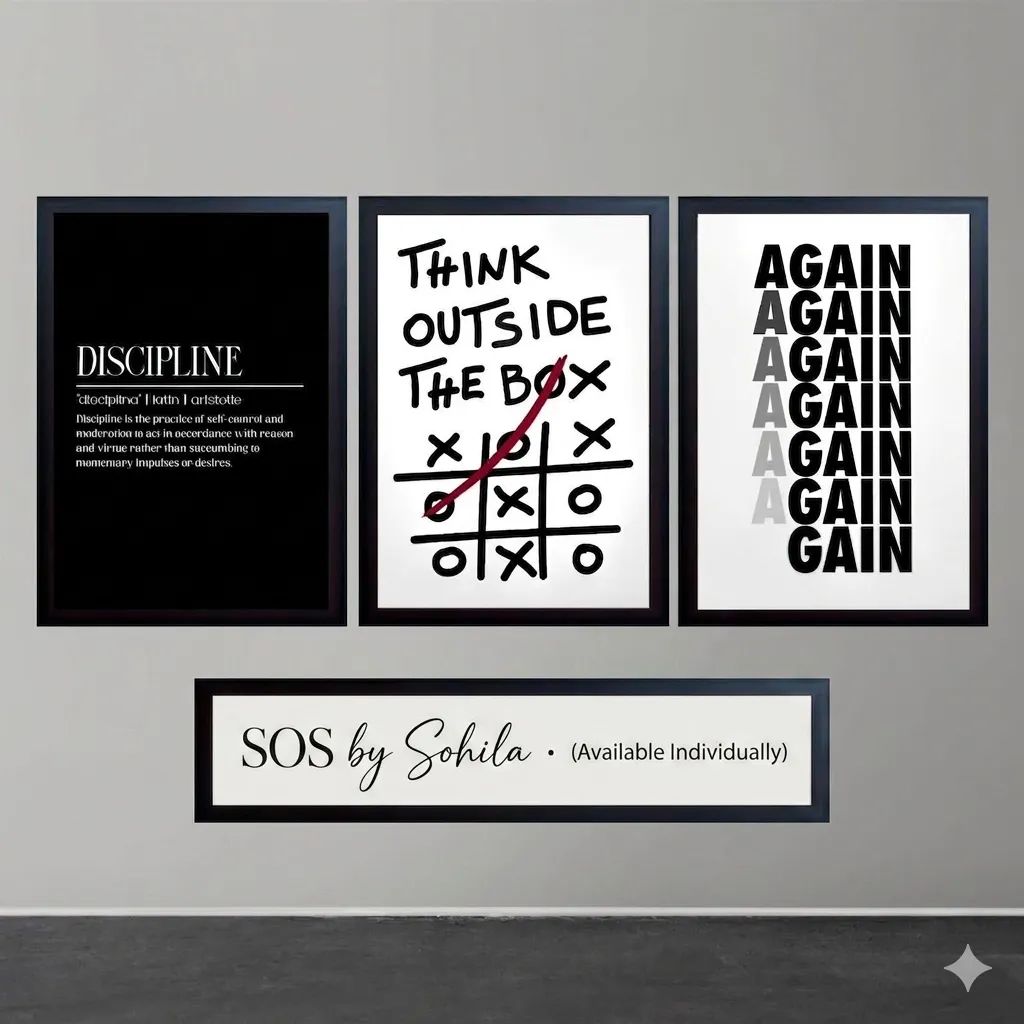 The Mindset Trio | (Available Individually | 35x45cm