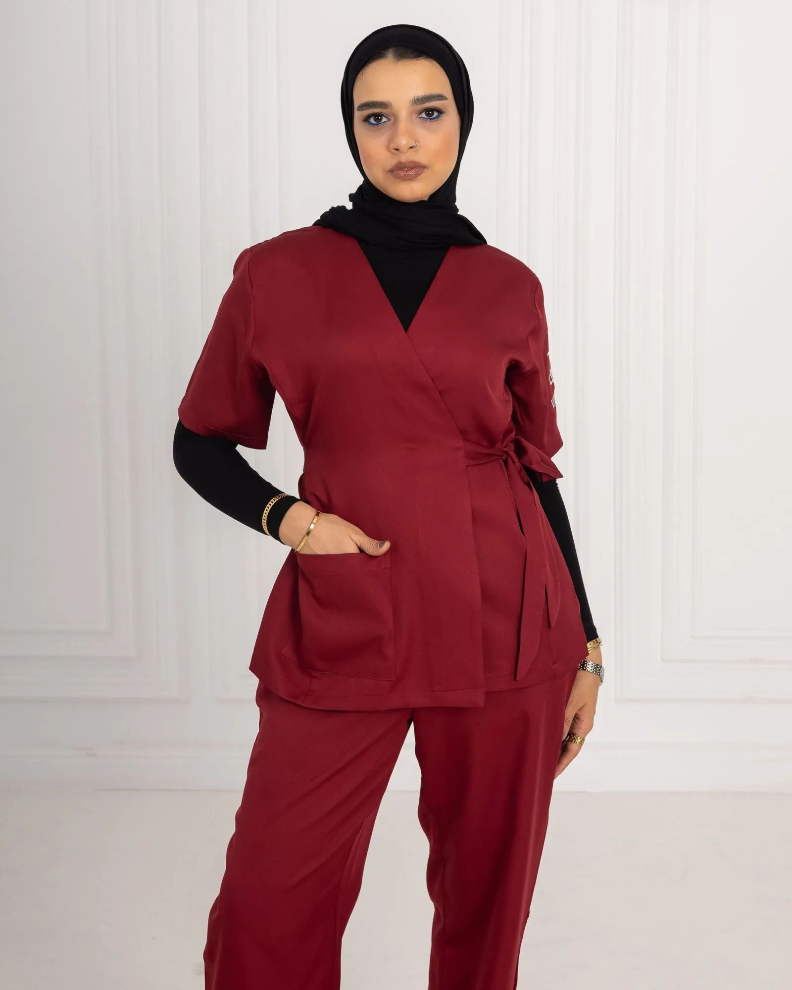 Burgundy Ribbon Scrub