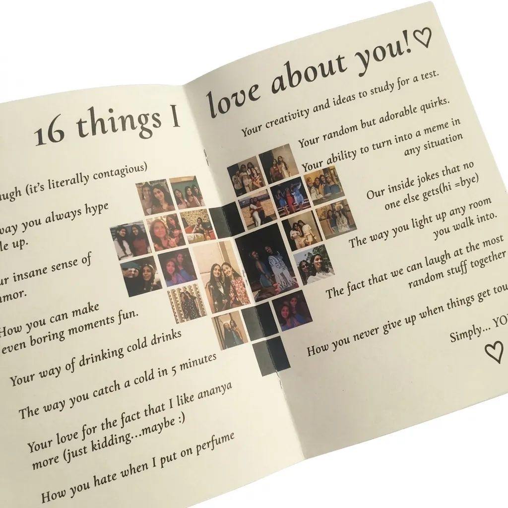 The "16 Things I Love About You" Glossy Booklet (Handmade & Premium Quality)
