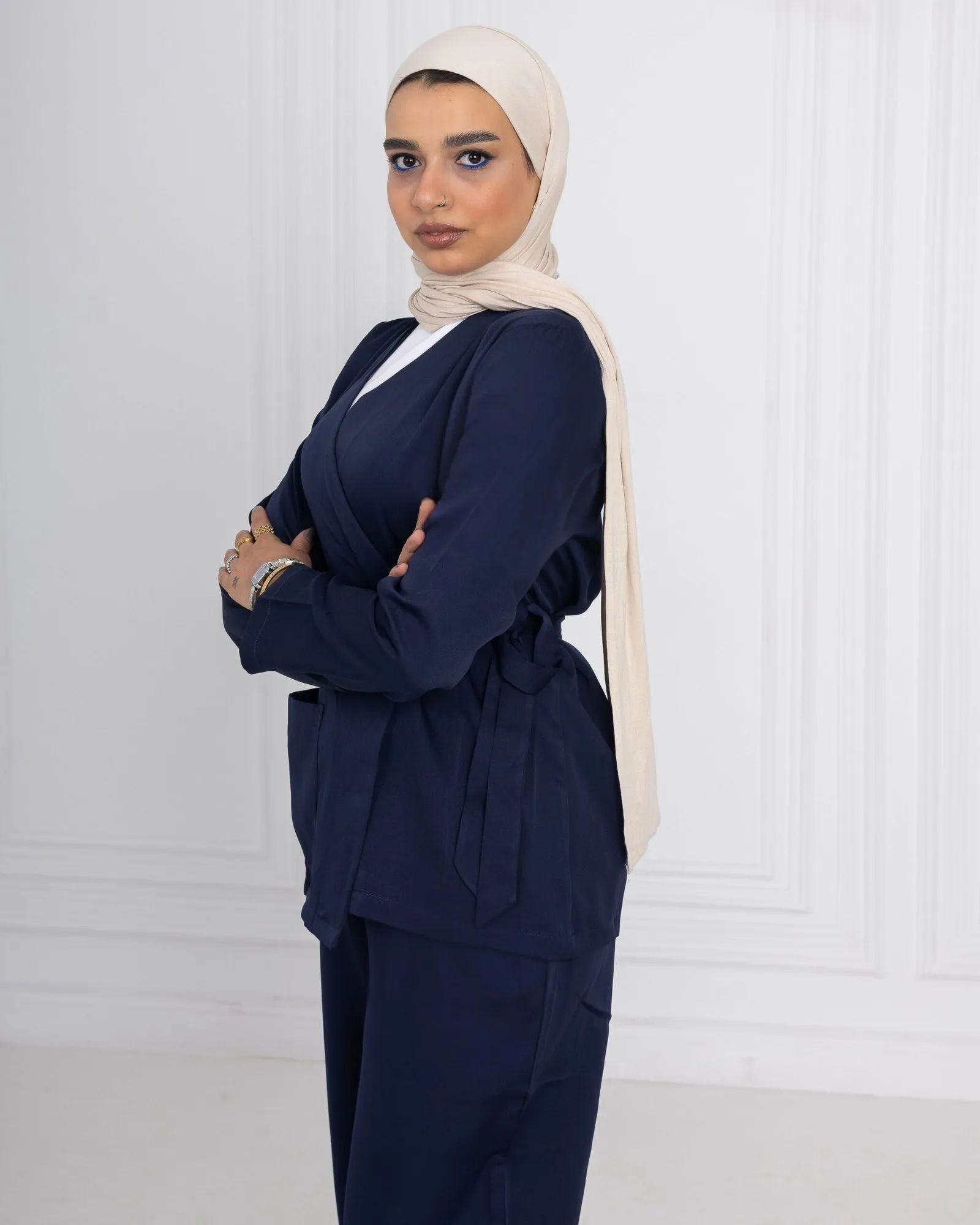 Navy Ribbon Scrub