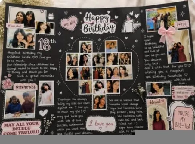 Handmade Tri-Fold Birthday Memory Board