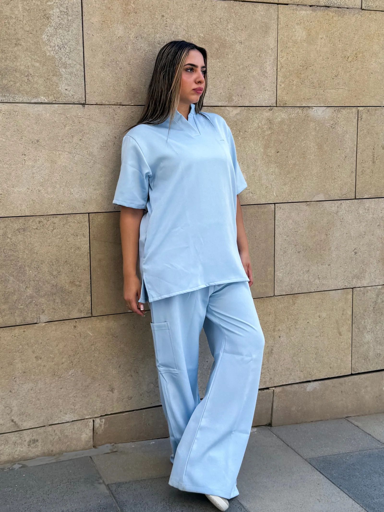 Baby Blue Supreme Flare Scrub
