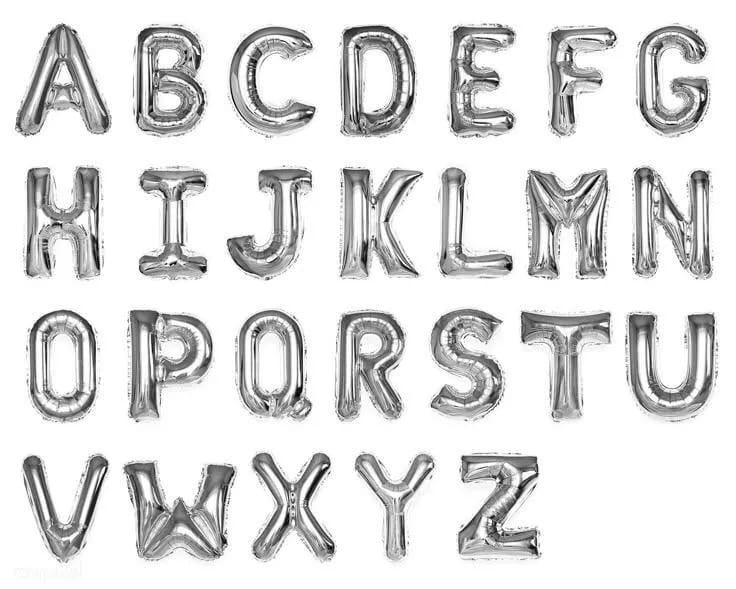 The Luxury Silver Message Alphabet Balloons