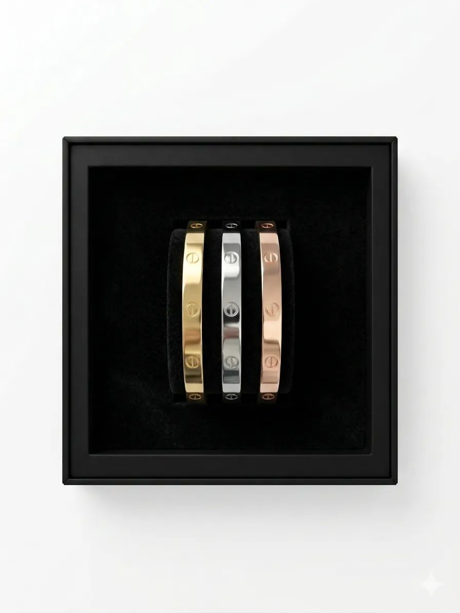 The Trinity Love Bangle Trio "STAINLESS"