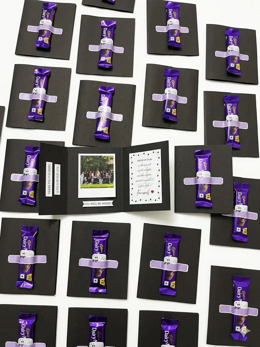 Handmade "Farewell Memories" Chocolate Cards