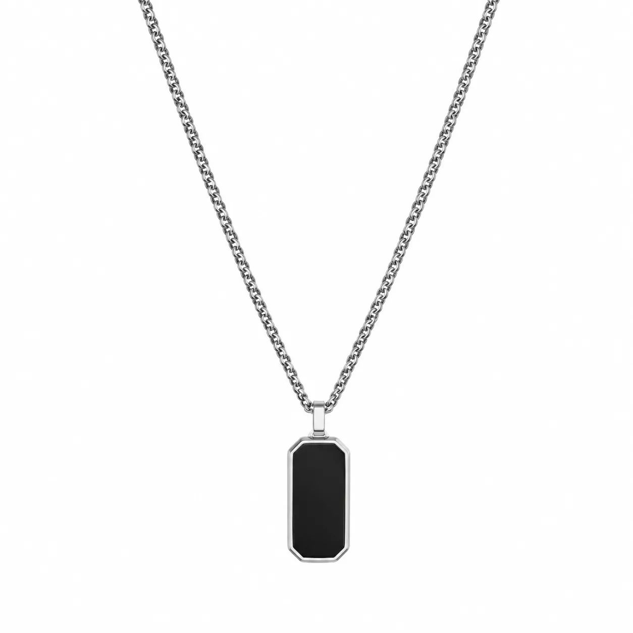 Silver & Black Modern Pendant