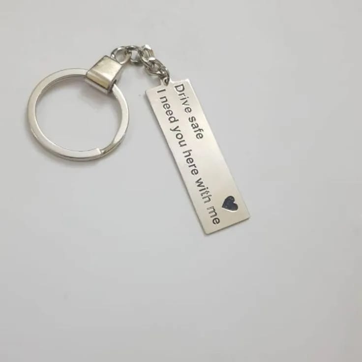 Drive Safe Personalized Keychain