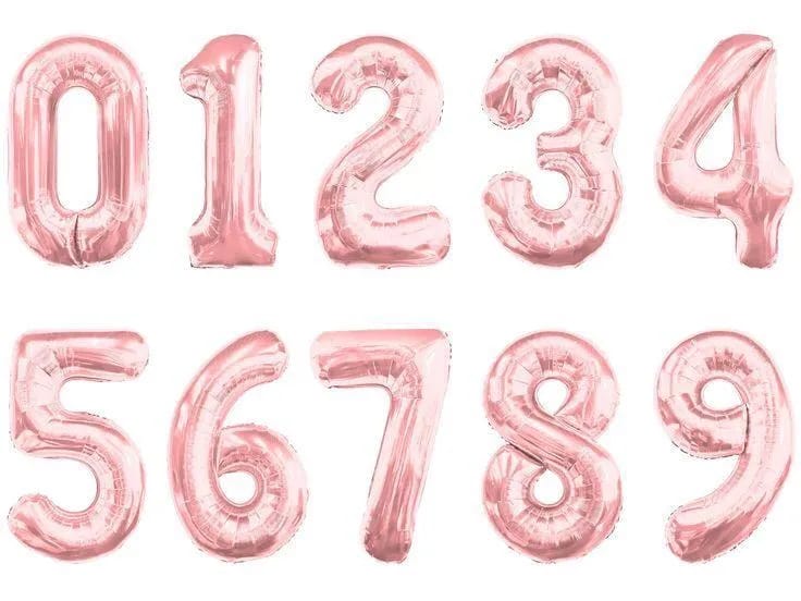 Metallic Pink Number Balloons