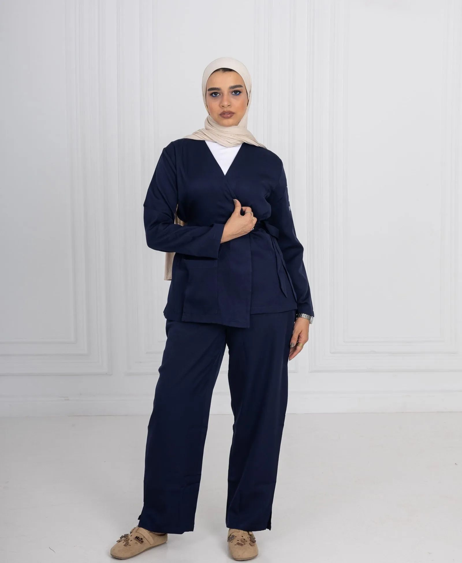 Navy Ribbon Scrub