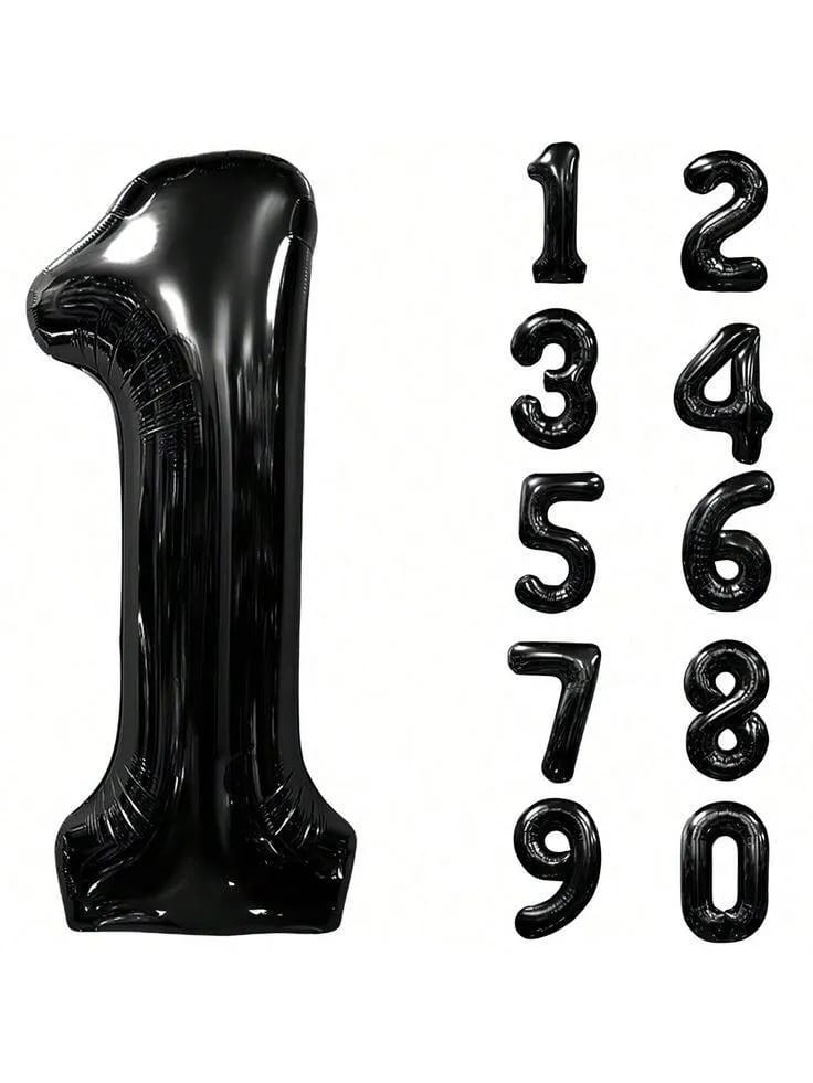 Black Number Balloons