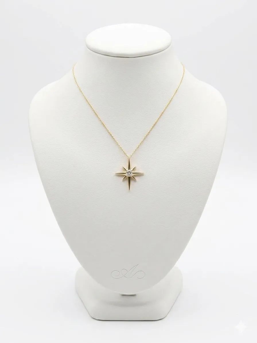 Gold "North Star" Pendant