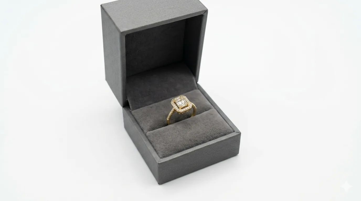The Royal Emerald-Cut Sparkle Ring "Stainless Steel Ring"