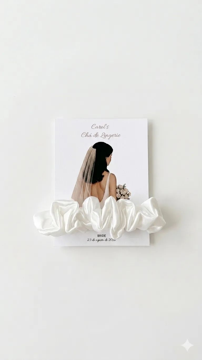 Customized Bridal Card & Satin Scrunchie Set)