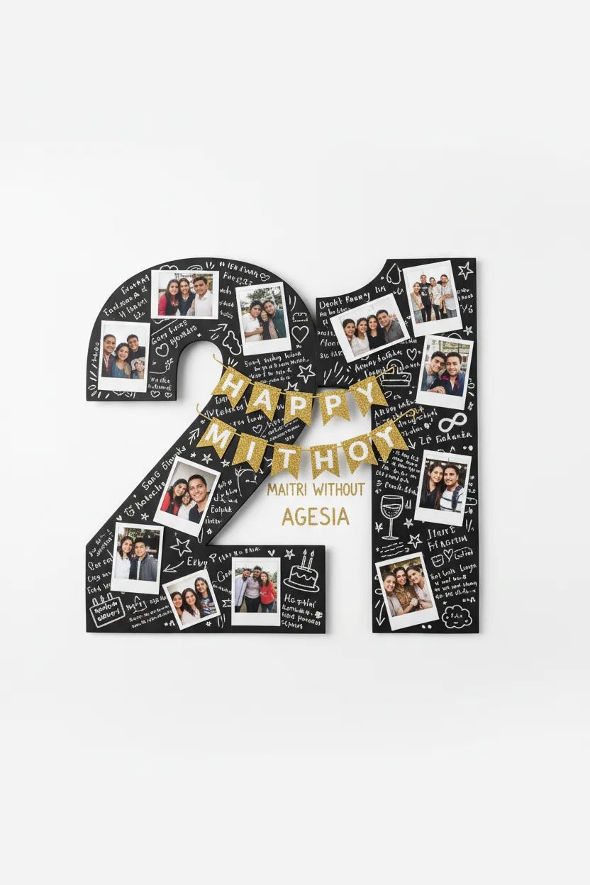 Custom Number Photo Collage Board