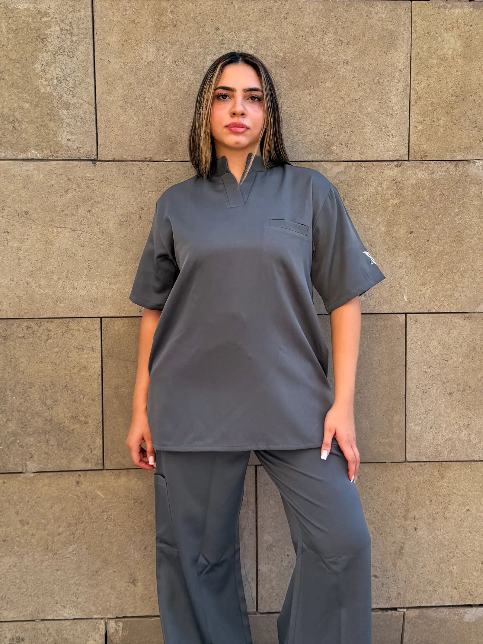 Gray Supreme Flare Scrub