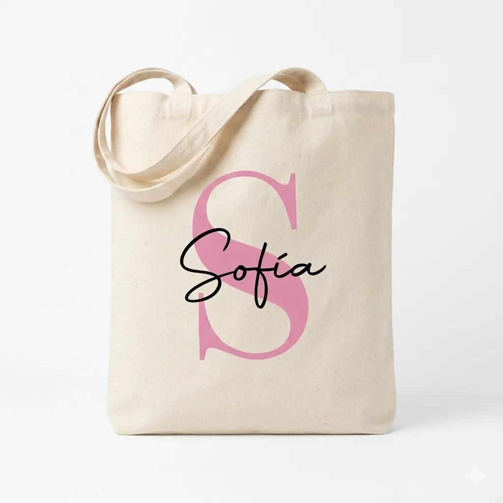 Customized Initial Tote Bag