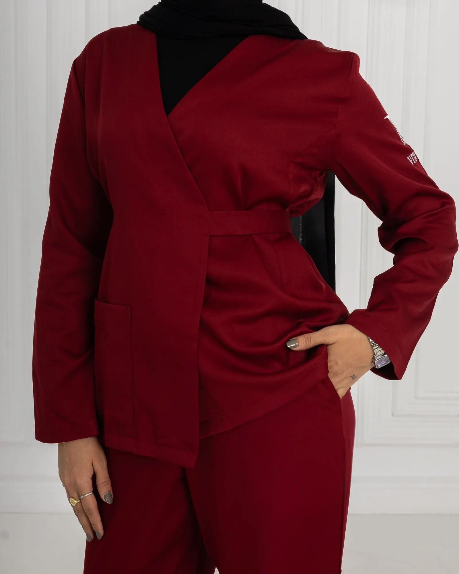 Burgundy Ribbon Scrub