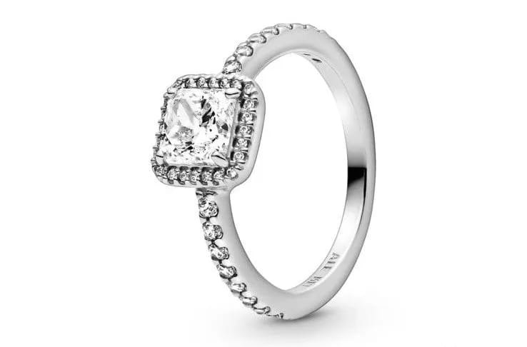 Authentic Pandora Sparkling Square Halo Ring