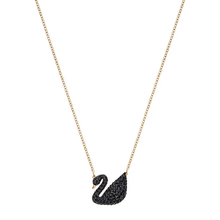 Swarovski Iconic Swan Black Pendant - Rose Gold (100% Authentic)