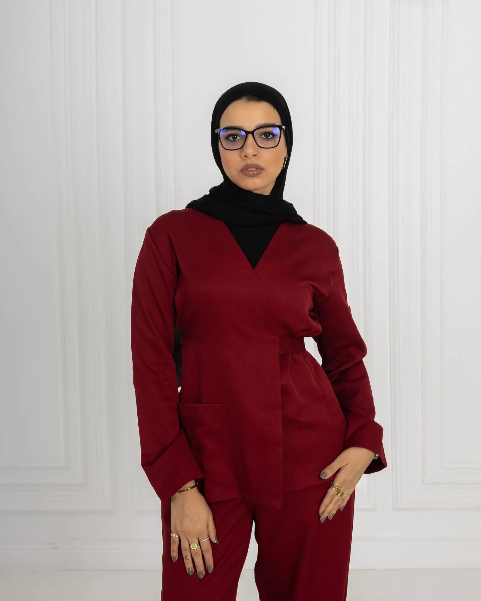 Burgundy Ribbon Scrub