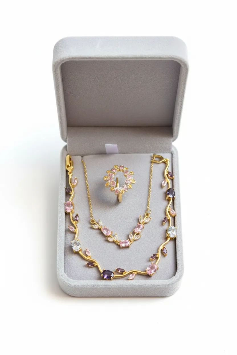 Golden Enchanted Garden Complete Jewelry Set