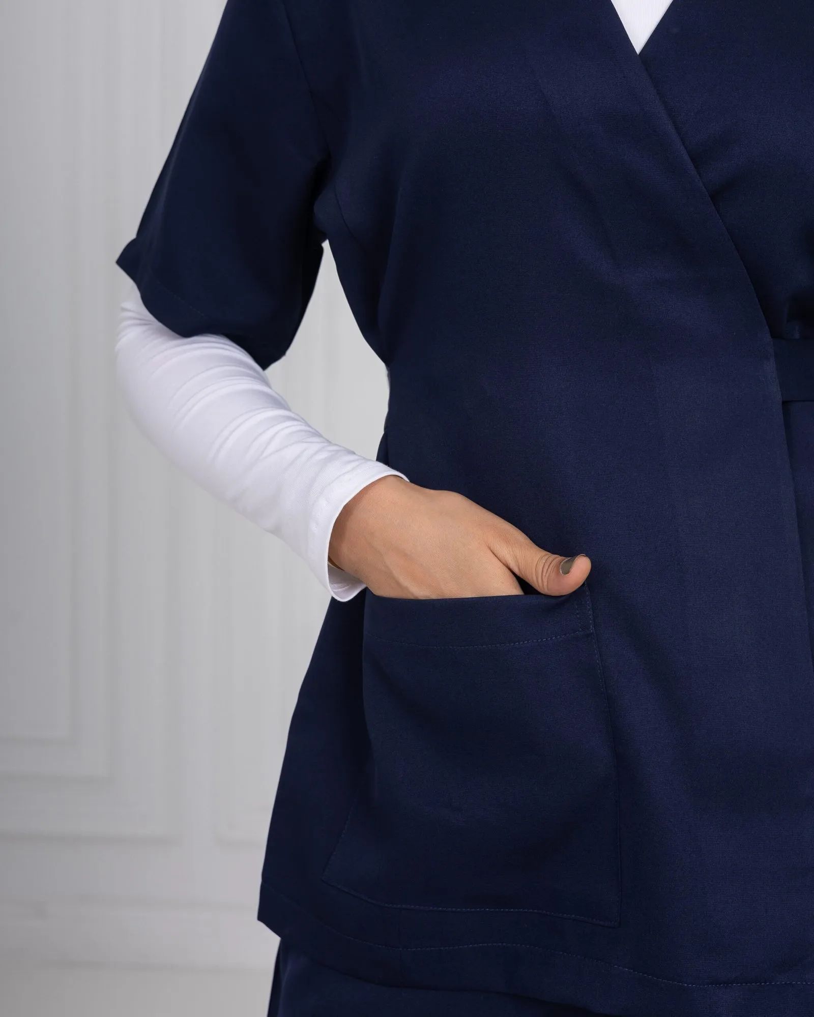 Navy Ribbon Scrub