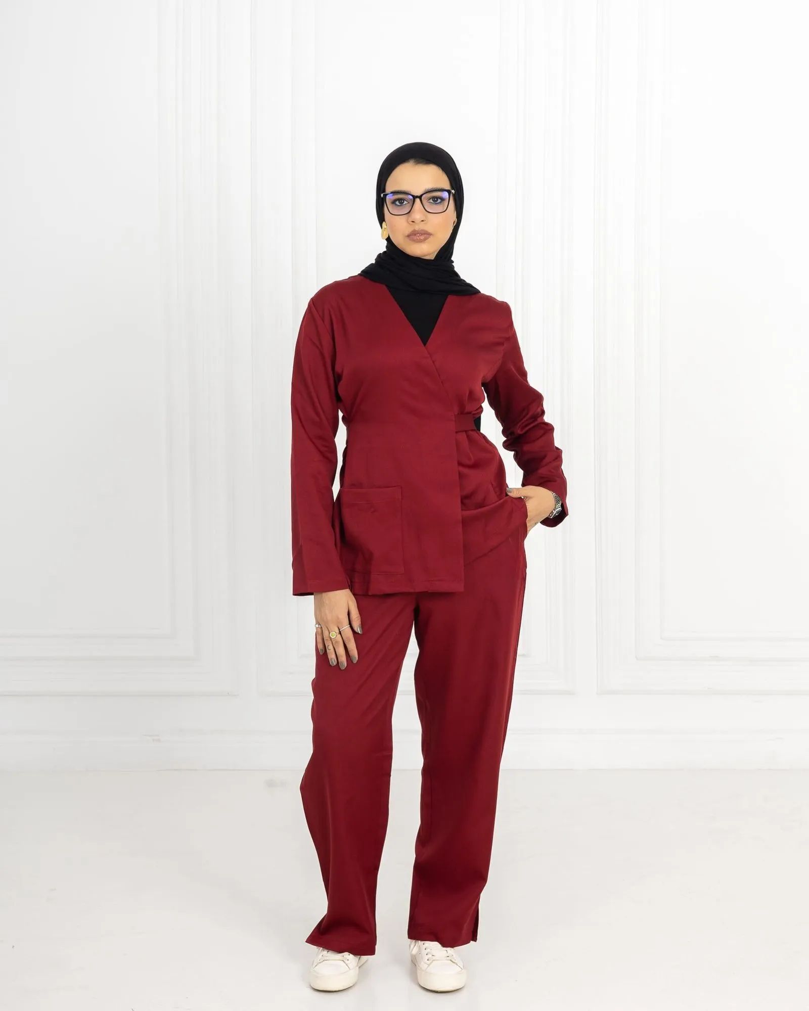 Burgundy Ribbon Scrub