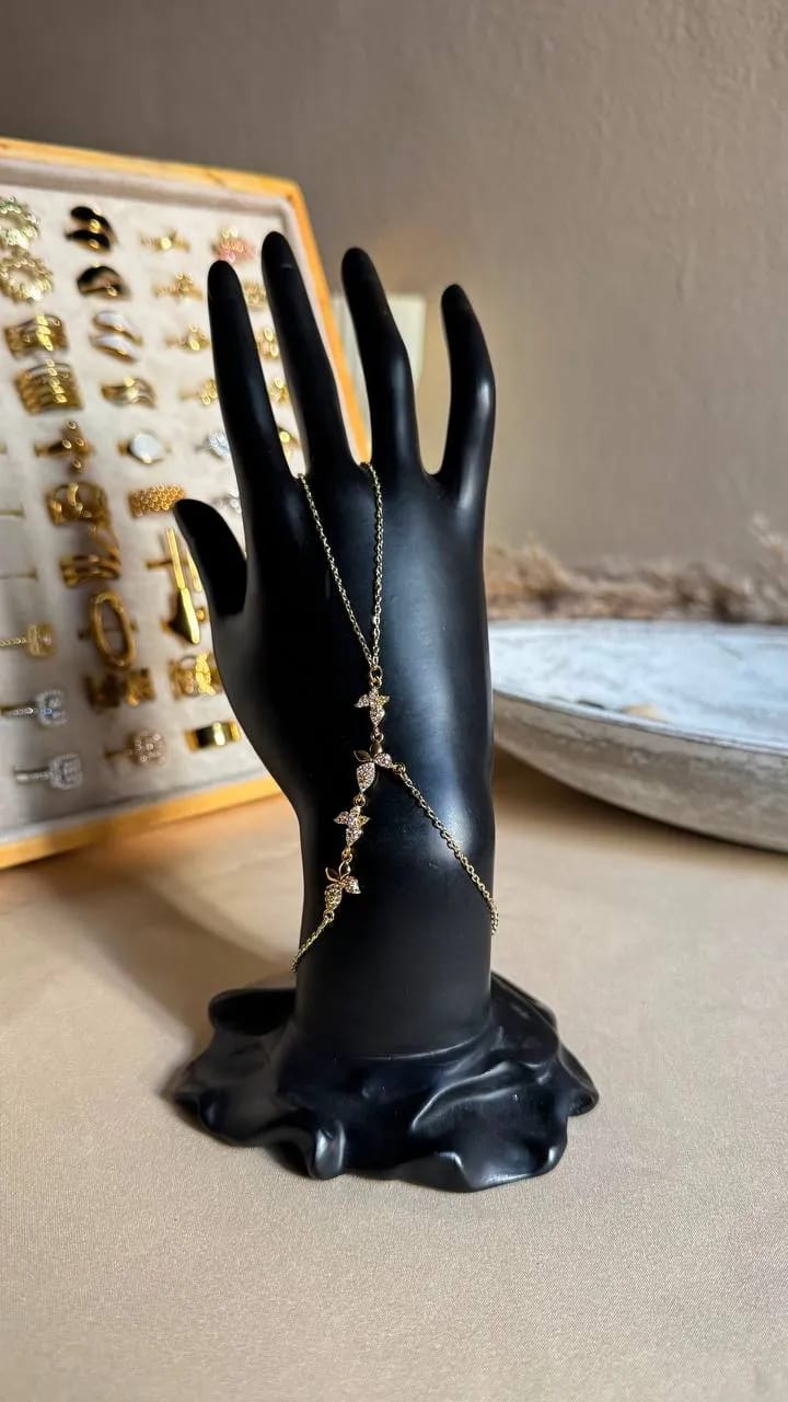 Delicate Zircon Butterfly Hand Harness