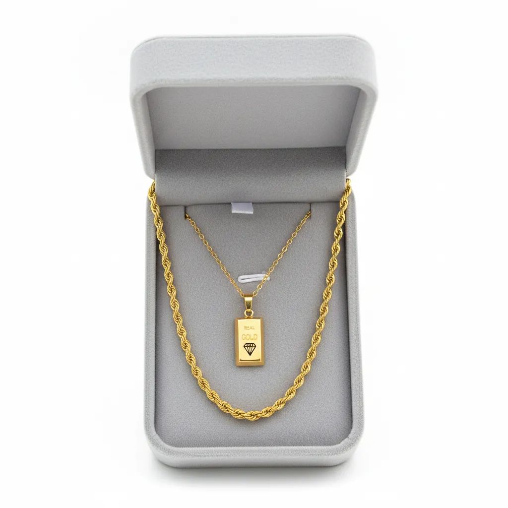 Royal Gold Ingot Double Necklace