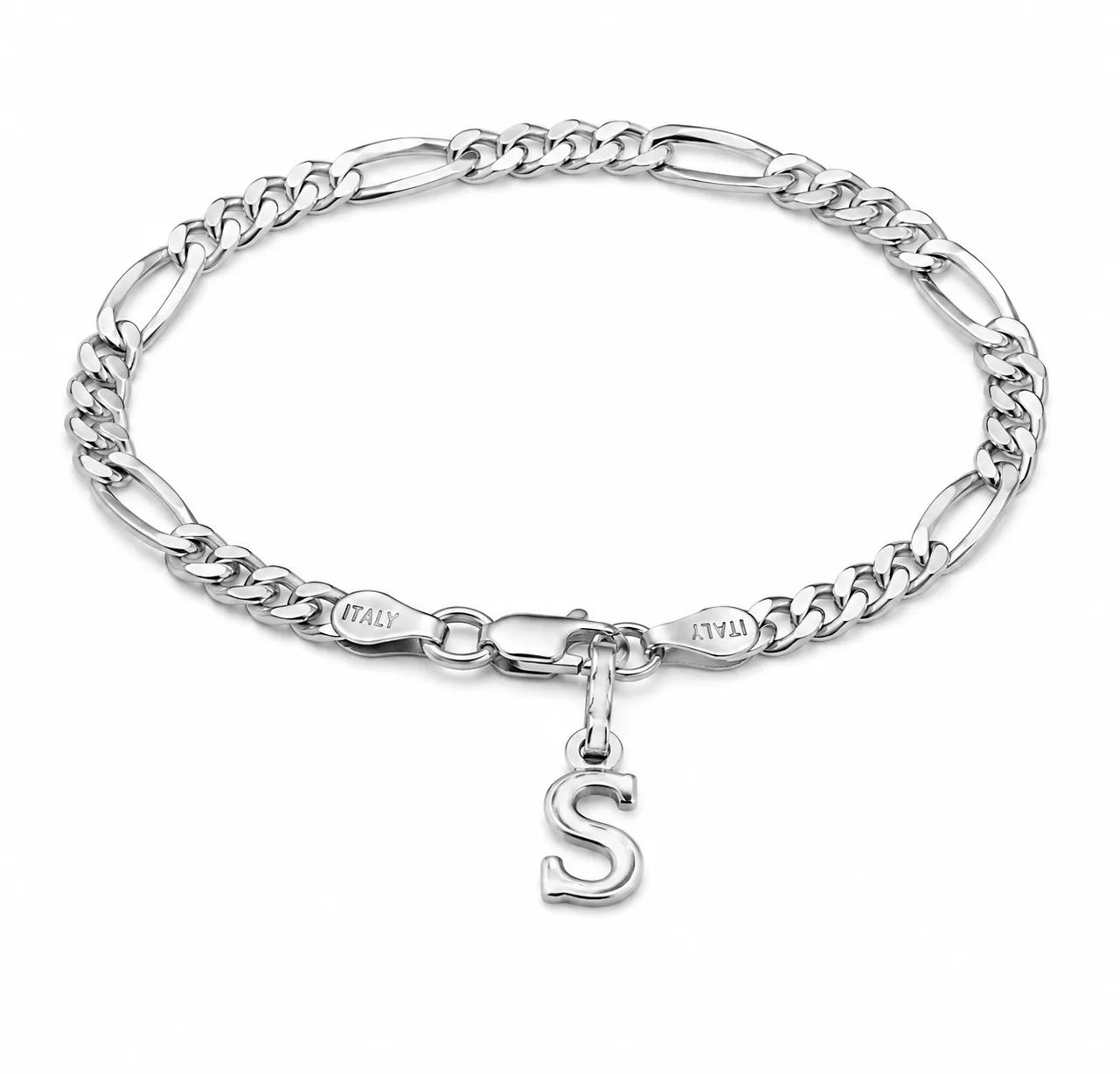Silver Initial Link Bracelet
