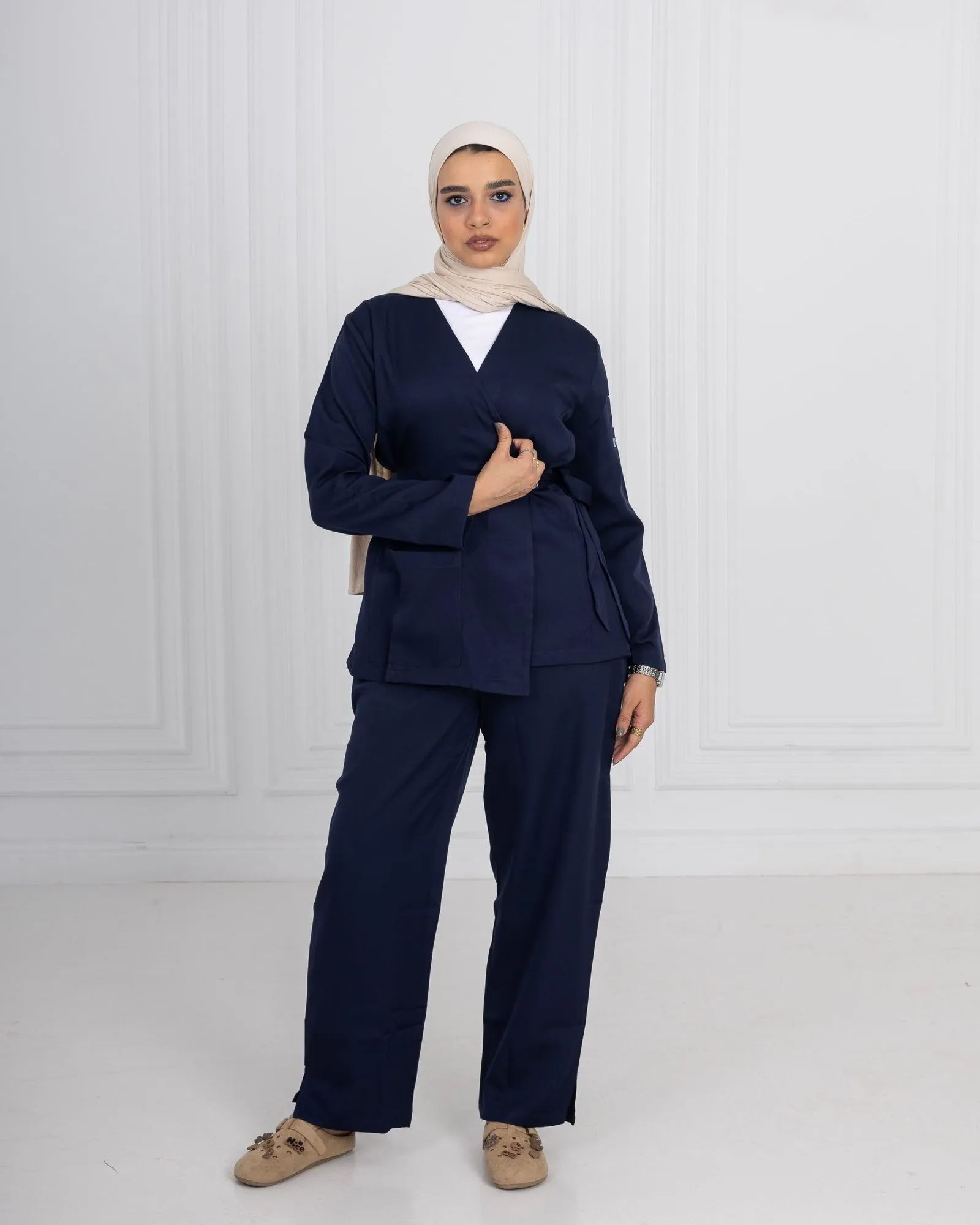 Navy Ribbon Scrub