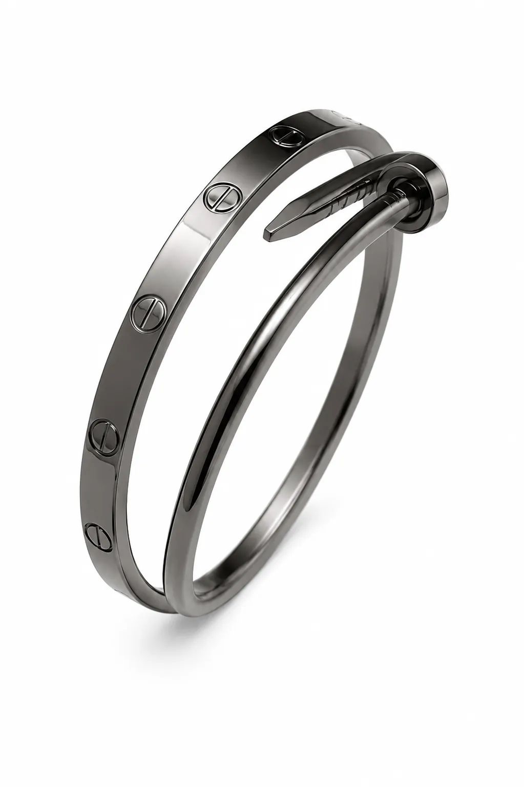 Modern Nail Silver Bracelet