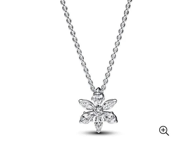 Authentic Pandora Sparkling Flower Necklace