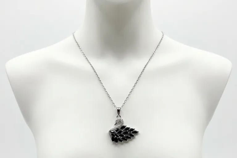 The Onyx Swan Necklace