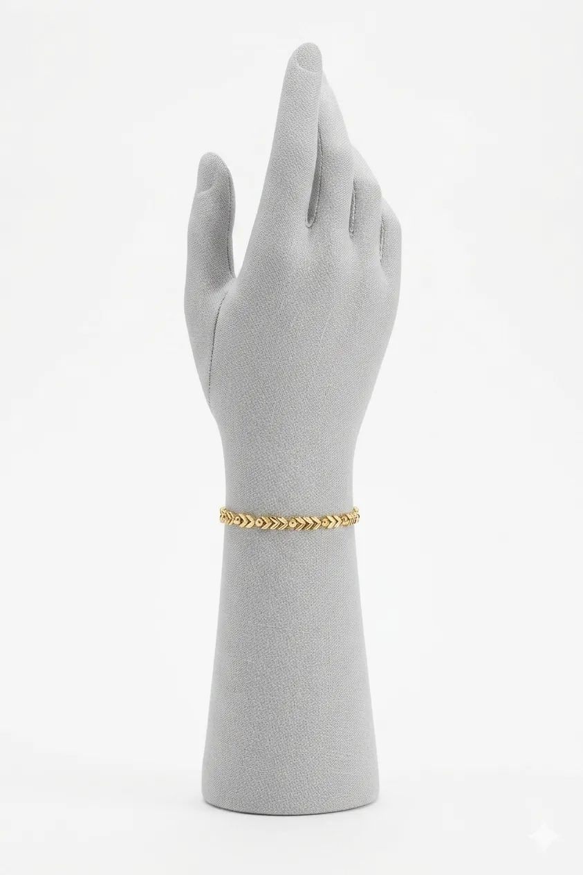 Gold Chevron Pattern Bracelet