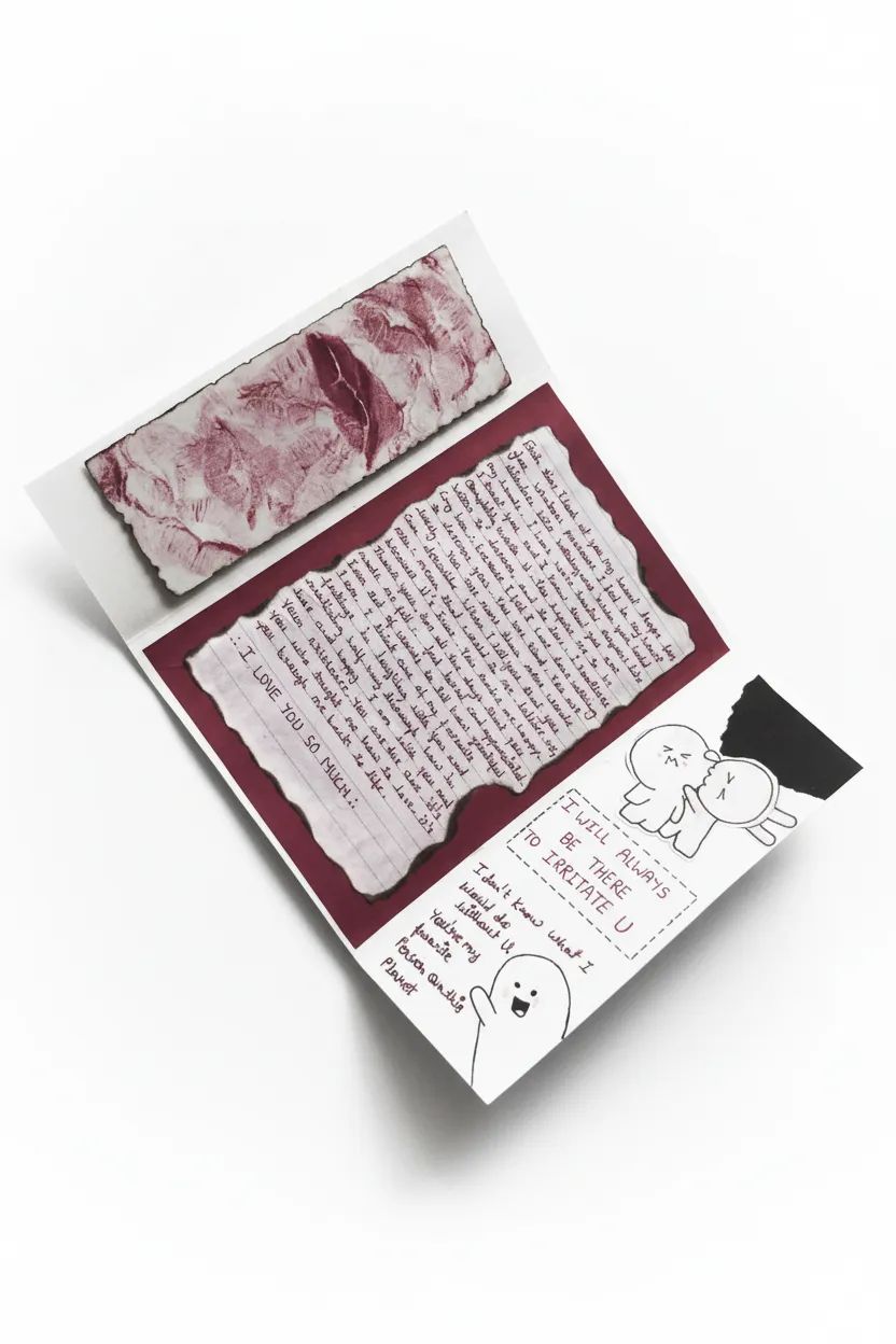Handmade Romantic Keepsake Card