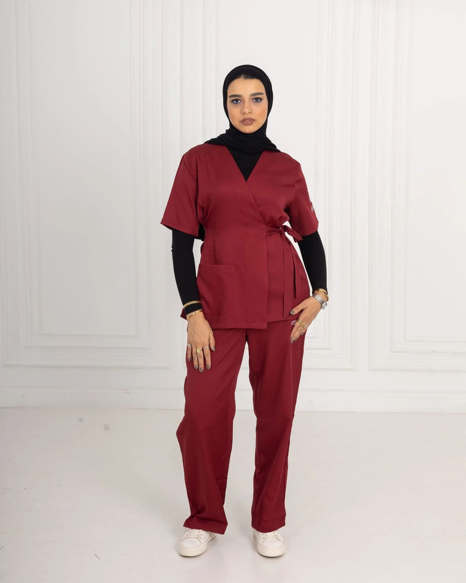 Burgundy Ribbon Scrub