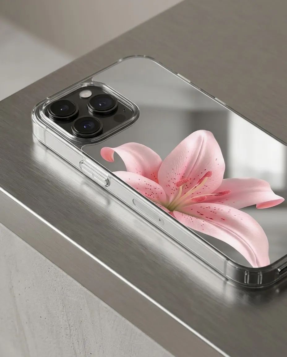The Pink Lily Mirror Case