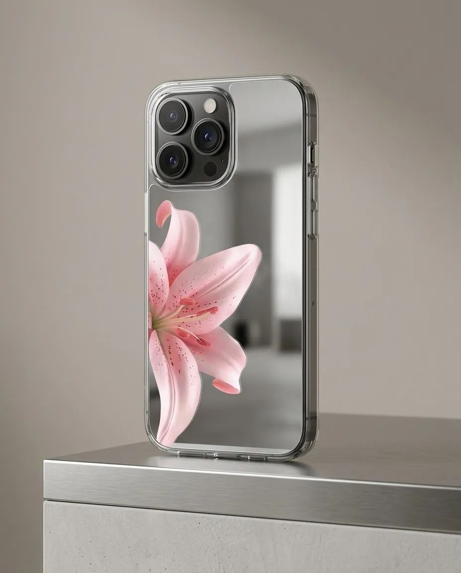 The Pink Lily Mirror Case