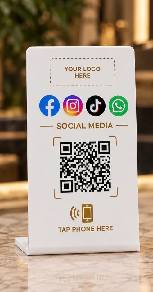 TapCards social media stand